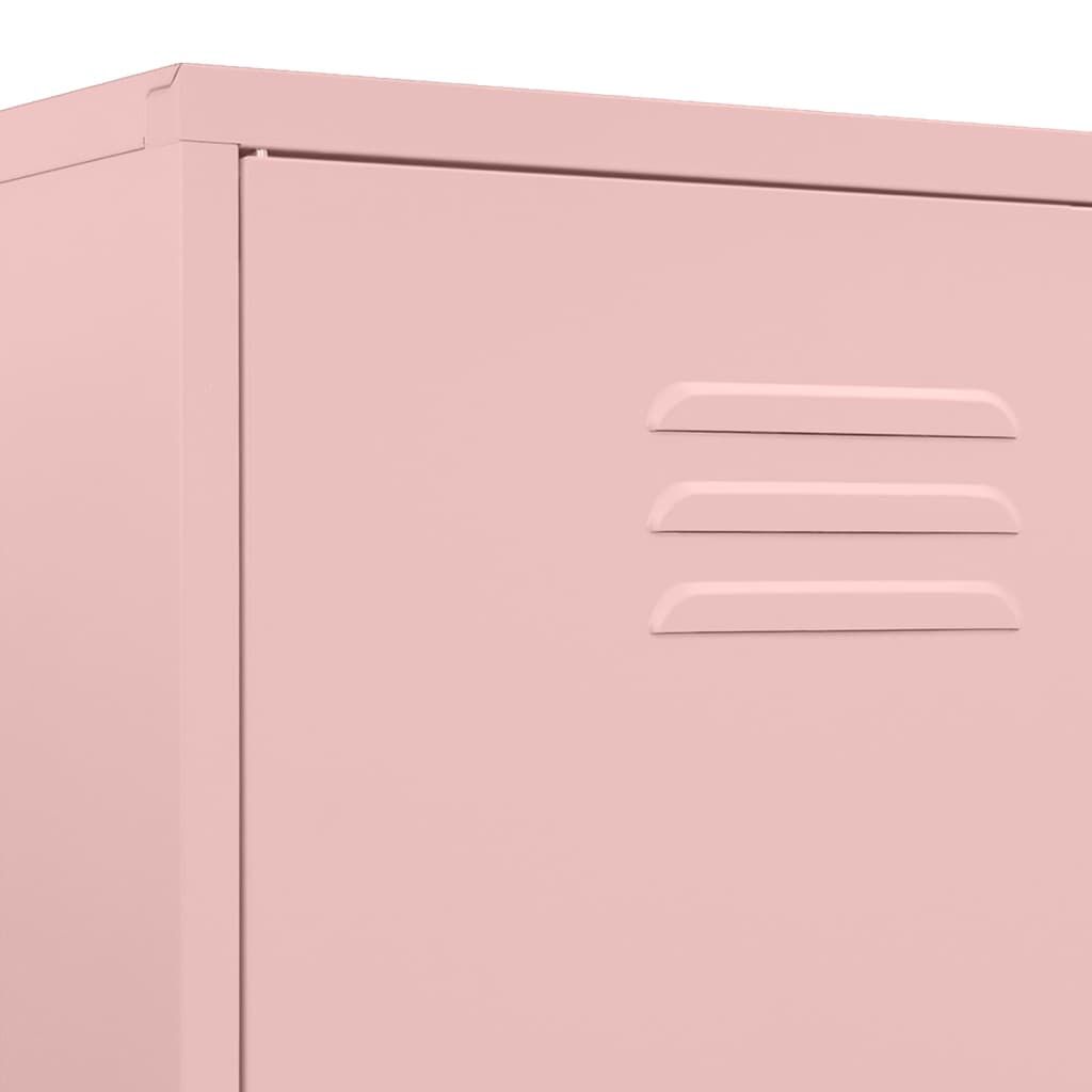 vidaXL Wardrobe Pink 90x50x180 cm Steel