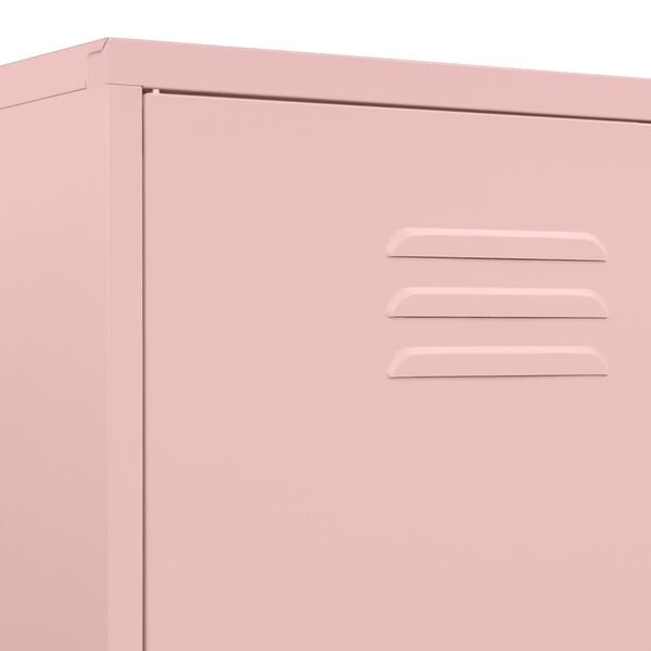 vidaXL Wardrobe Pink 90x50x180 cm Steel