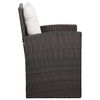 vidaXL 5 Piece Garden Lounge Set with Cushions Poly Rattan Brown