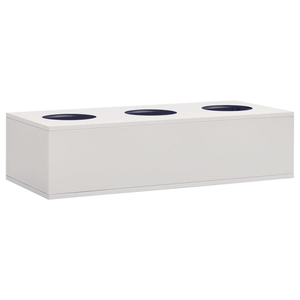 vidaXL Sliding Door Cabinet with Planter Box Grey 90x40x113 cm Steel