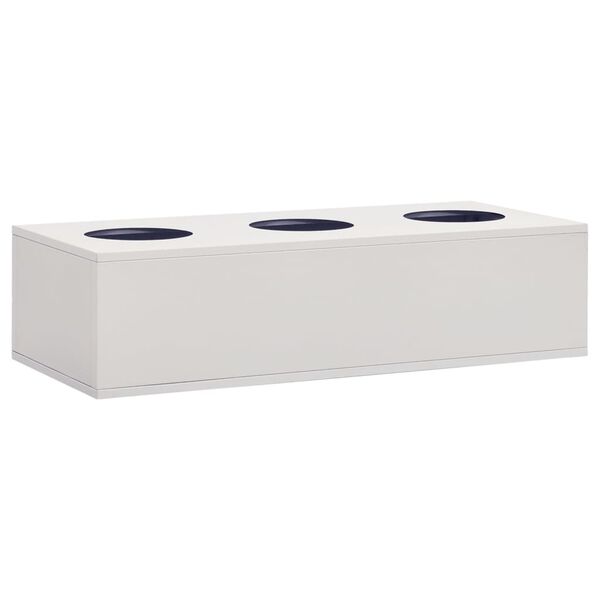 vidaXL Sliding Door Cabinet with Planter Box Grey 90x40x113 cm Steel
