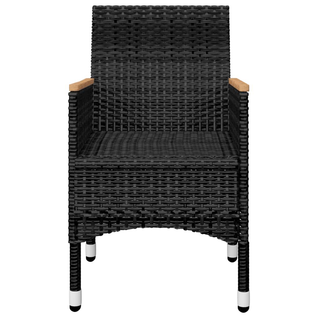 vidaXL 7 Piece Garden Dining Set Black