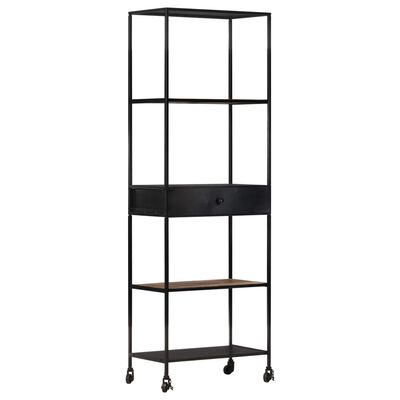 vidaXL Book Cabinet 60x35x180 cm Rough Mango Wood & Iron