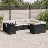 vidaXL 10 Piece Garden Sofa Set with Cushions Black Poly Rattan
