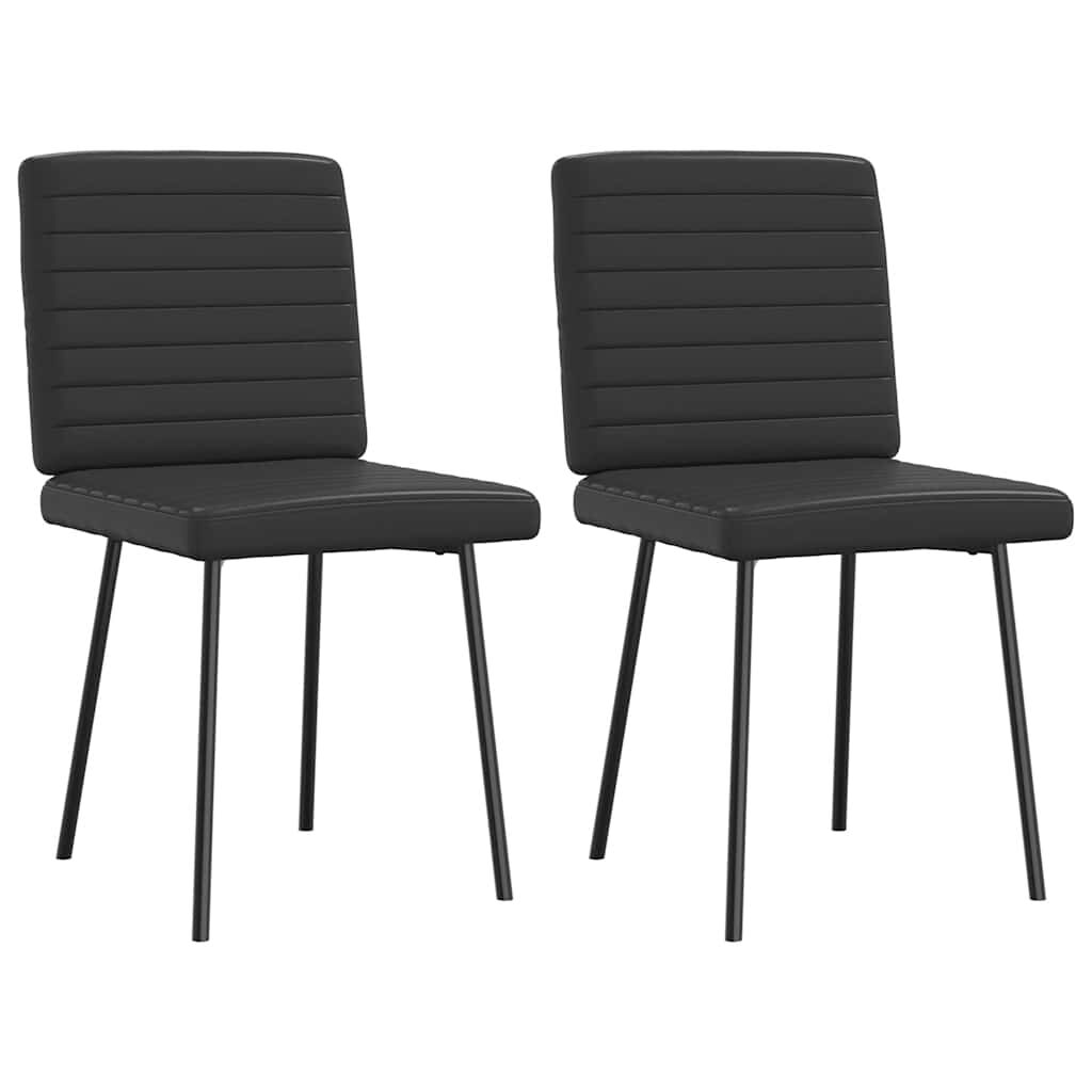 vidaXL Dining Chairs 2 pcs Black Faux Leather