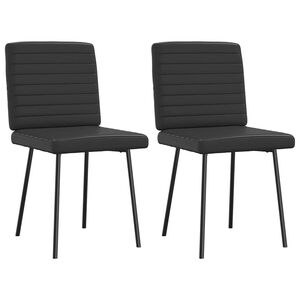 vidaXL Dining Chairs 2 pcs Black Faux Leather
