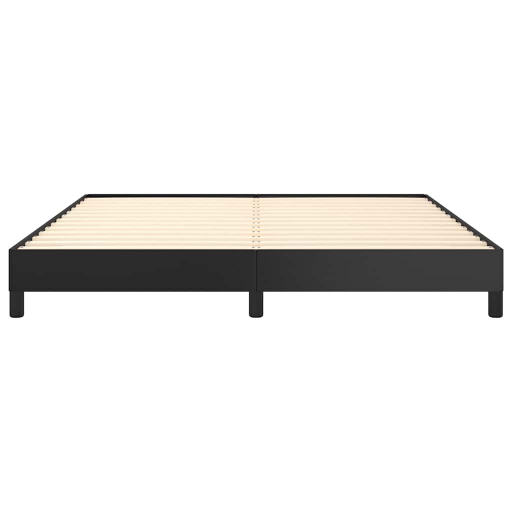 vidaXL Bed Frame without Mattress Black 193x203 cm King Faux Leather
