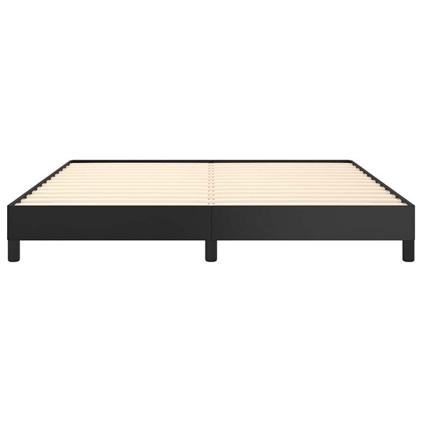 vidaXL Bed Frame without Mattress Black 193x203 cm King Faux Leather