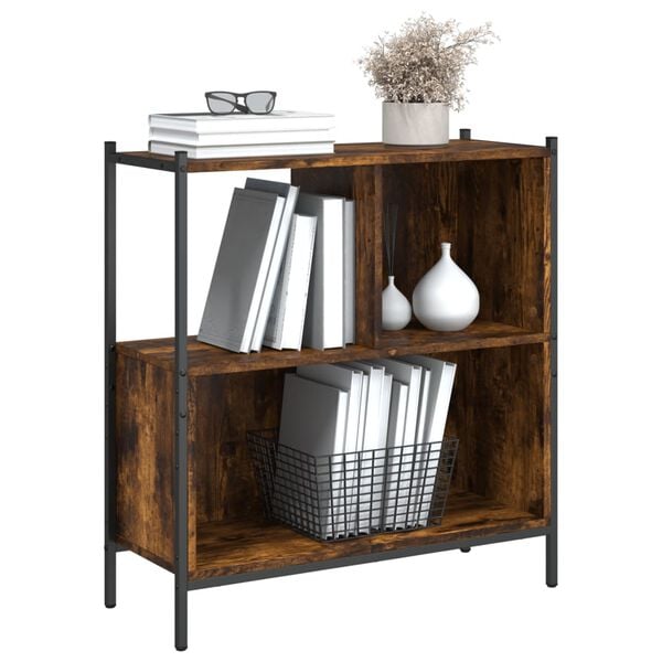 vidaXL Bookcase Smoked Oak 72x28x77.5 cm Engineered Wood
