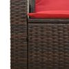 vidaXL 5 Piece Garden Sofa Set with Cushions Stackable Brown Poly Rattan