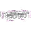 vidaXL 13 Piece Garden Dining Set with Cushions Black Textilene