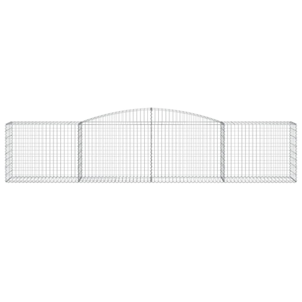 vidaXL Arched Gabion Baskets 2 pcs 400x50x80/100 cm Galvanised Iron