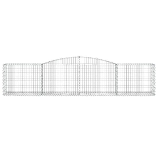 vidaXL Arched Gabion Baskets 2 pcs 400x50x80/100 cm Galvanised Iron