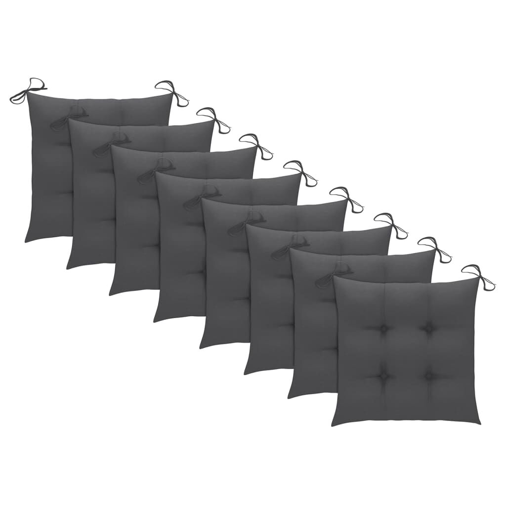 vidaXL Garden Chairs with Cushions 8 pcs Solid Acacia Wood Grey
