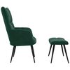 vidaXL Relaxing Chair with a Stool Dark Green Velvet
