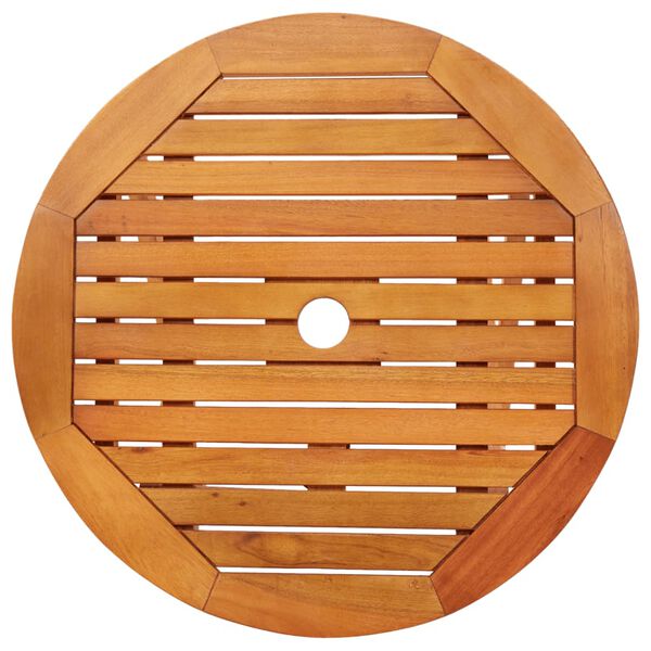 vidaXL Folding Garden Table Ø60x75 cm Solid Eucalyptus Wood