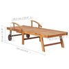 vidaXL Sun Lounger with Blue Cushion Solid Teak Wood