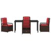 vidaXL Garden Dining Set 5 pcs Brown Poly Rattan