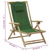 vidaXL Reclining Relaxing Chair Green Bamboo and Fabric