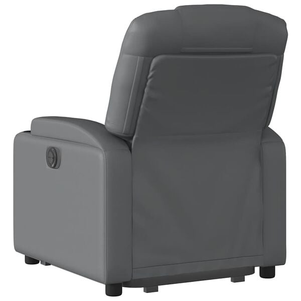 vidaXL Stand up Recliner Chair Grey Faux Leather