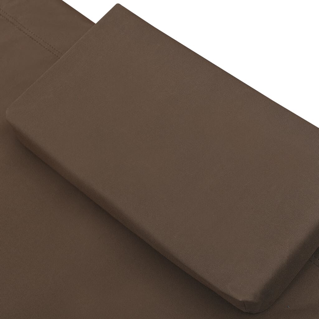vidaXL Outdoor Lounge Bed with Canopy and Pillows Brown
