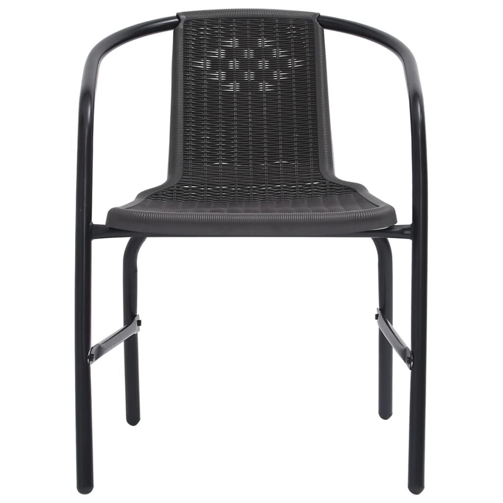 vidaXL Garden Chairs 4 pcs Plastic Rattan and Steel 110 kg