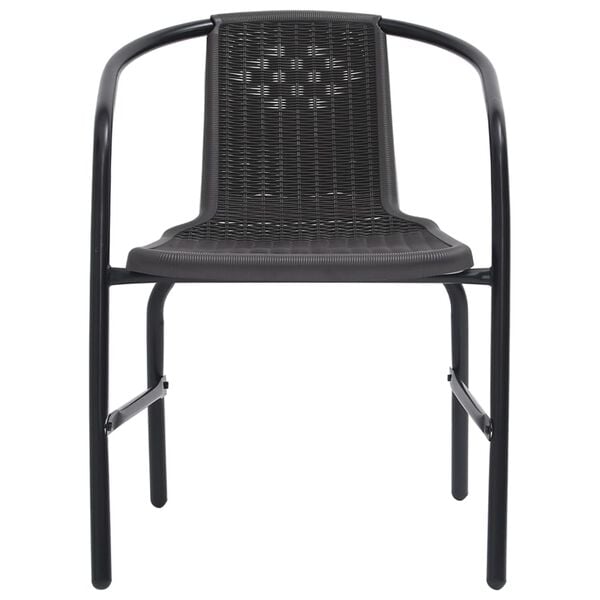 vidaXL Garden Chairs 4 pcs Plastic Rattan and Steel 110 kg