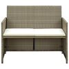 vidaXL 4 Piece Garden Lounge Set with Cushions Beige Poly Rattan