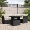 vidaXL 6 Piece Garden Sofa Set with Cushions Black Poly Rattan
