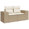 vidaXL 8 Piece Garden Sofa Set with Cushions Beige Poly Rattan