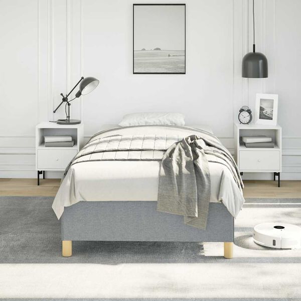 vidaXL Bed Frame without Mattress Light Grey 100x203 cm Fabric