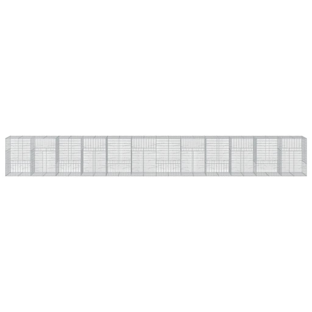 vidaXL Gabion Basket with Cover 1200x100x150 cm Galvanised Iron