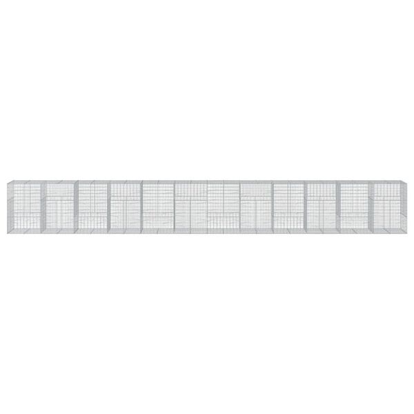 vidaXL Gabion Basket with Cover 1200x100x150 cm Galvanised Iron