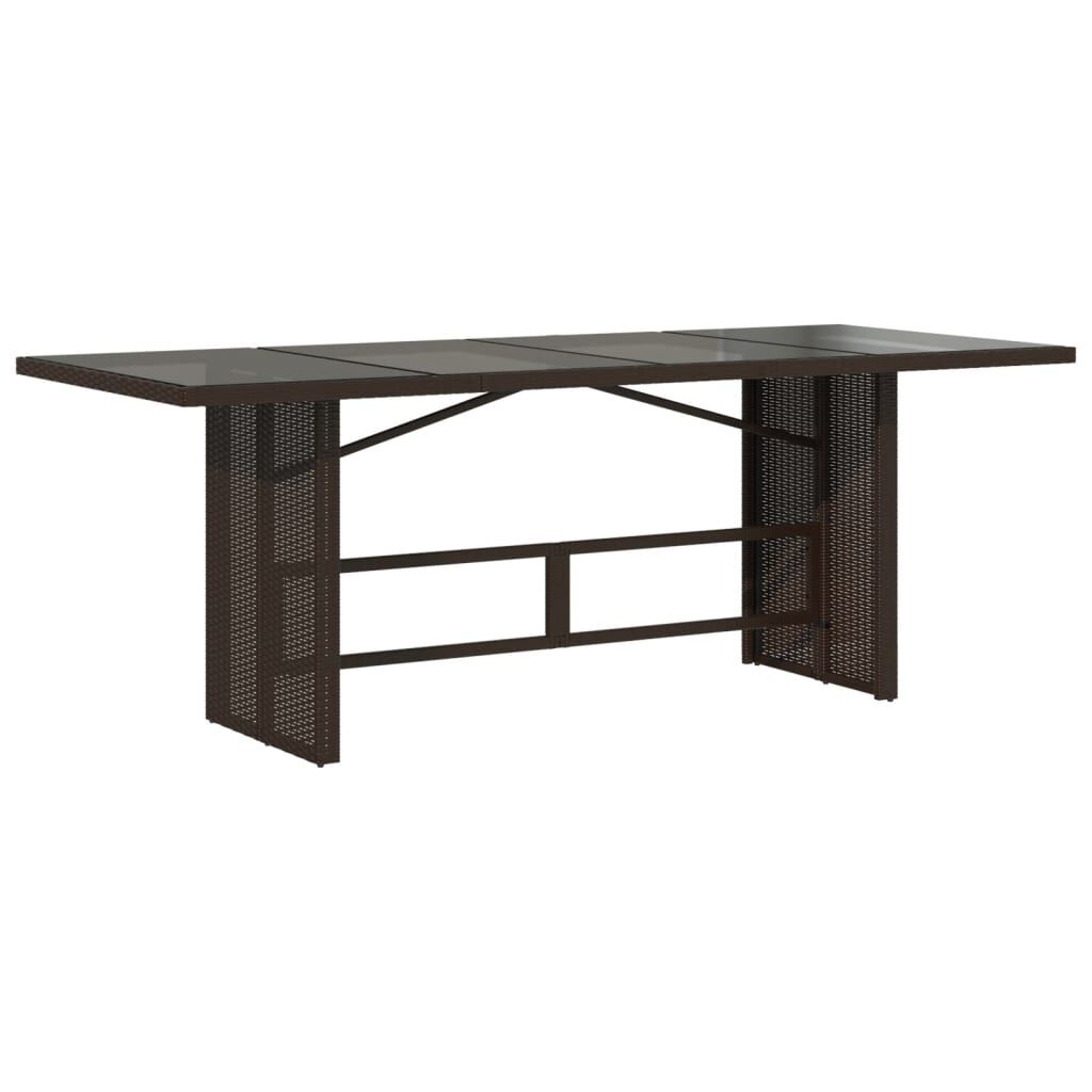vidaXL 7 Piece Garden Dining Set with Cushions Brown Poly Rattan