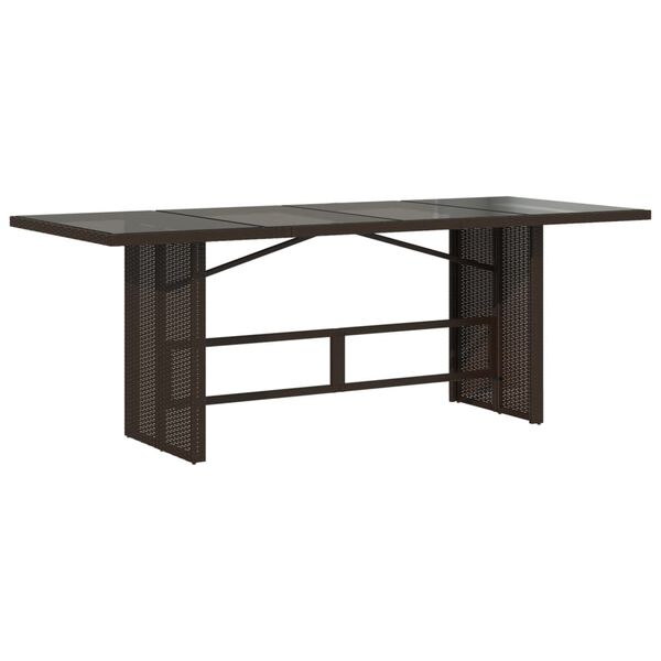 vidaXL 7 Piece Garden Dining Set with Cushions Brown Poly Rattan
