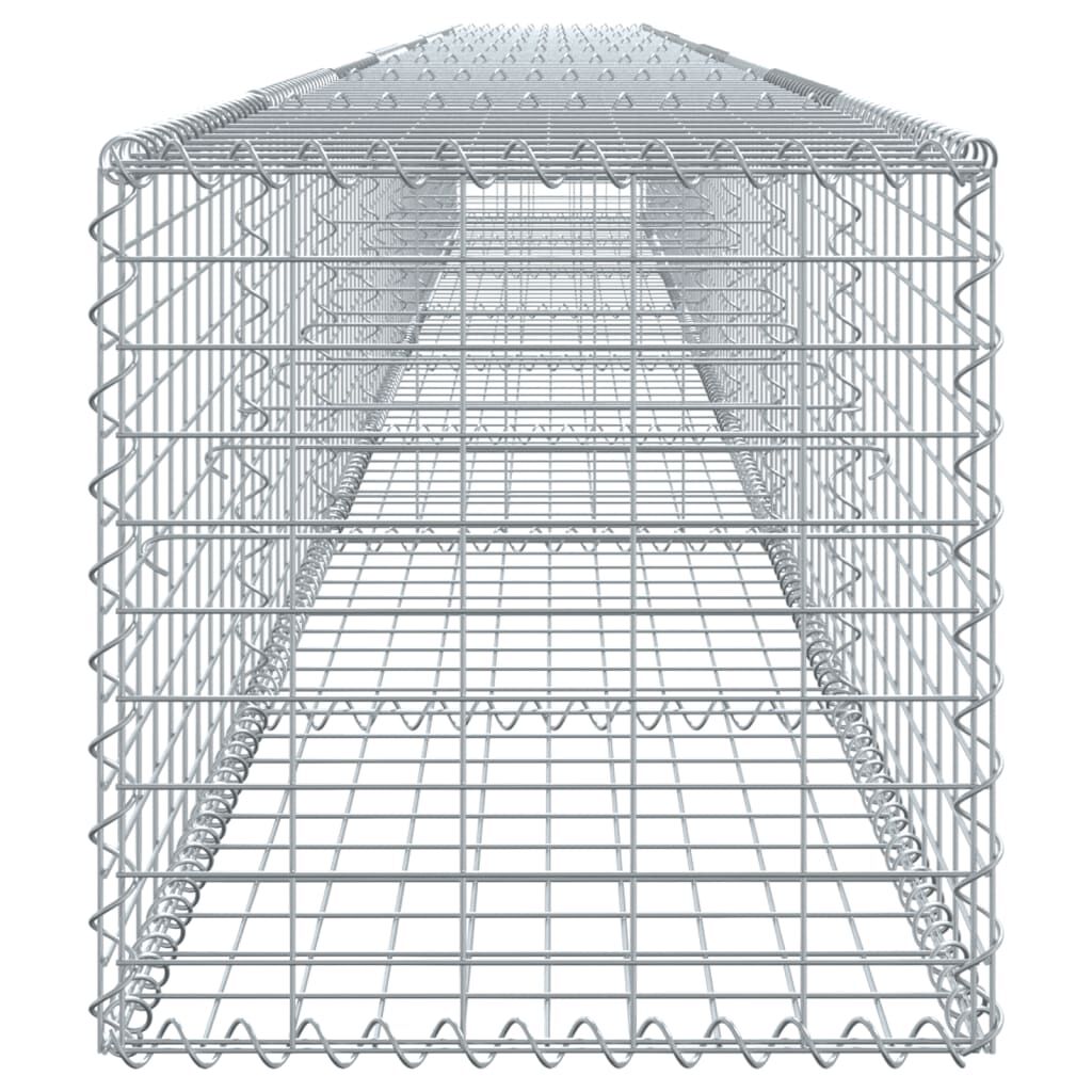 vidaXL Gabion Basket with Cover 800x50x50 cm Galvanised Iron