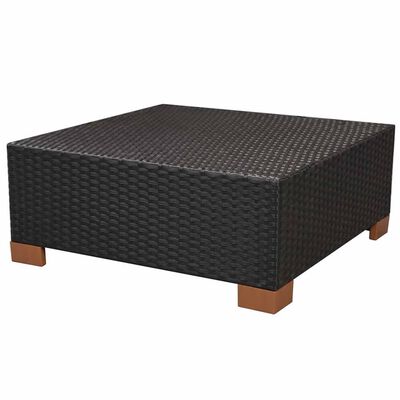 vidaXL 8 Piece Garden Lounge Set with Cushions Poly Rattan Black