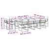 vidaXL 13 Piece Garden Dining Set with Cushions Black Textilene