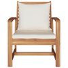 vidaXL Chair 2 pcs Brown and Cream 65 x 60 x 76.5 cm Solid Teak Wood
