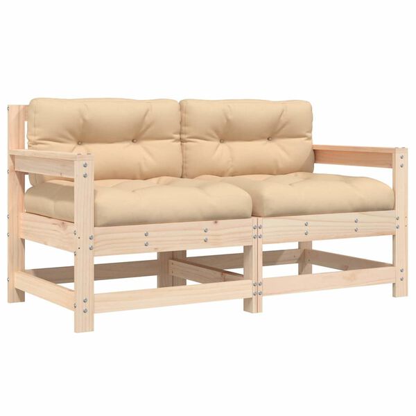 vidaXL Garden Chairs with Cushions 2 pcs Solid Wood Pine