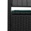 vidaXL Garden Storage Bench with Cushion Black Poly Rattan