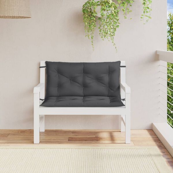 vidaXL Garden Bench Cushions 2 pcs Melange Anthracite 100x50x7 cm Fabric