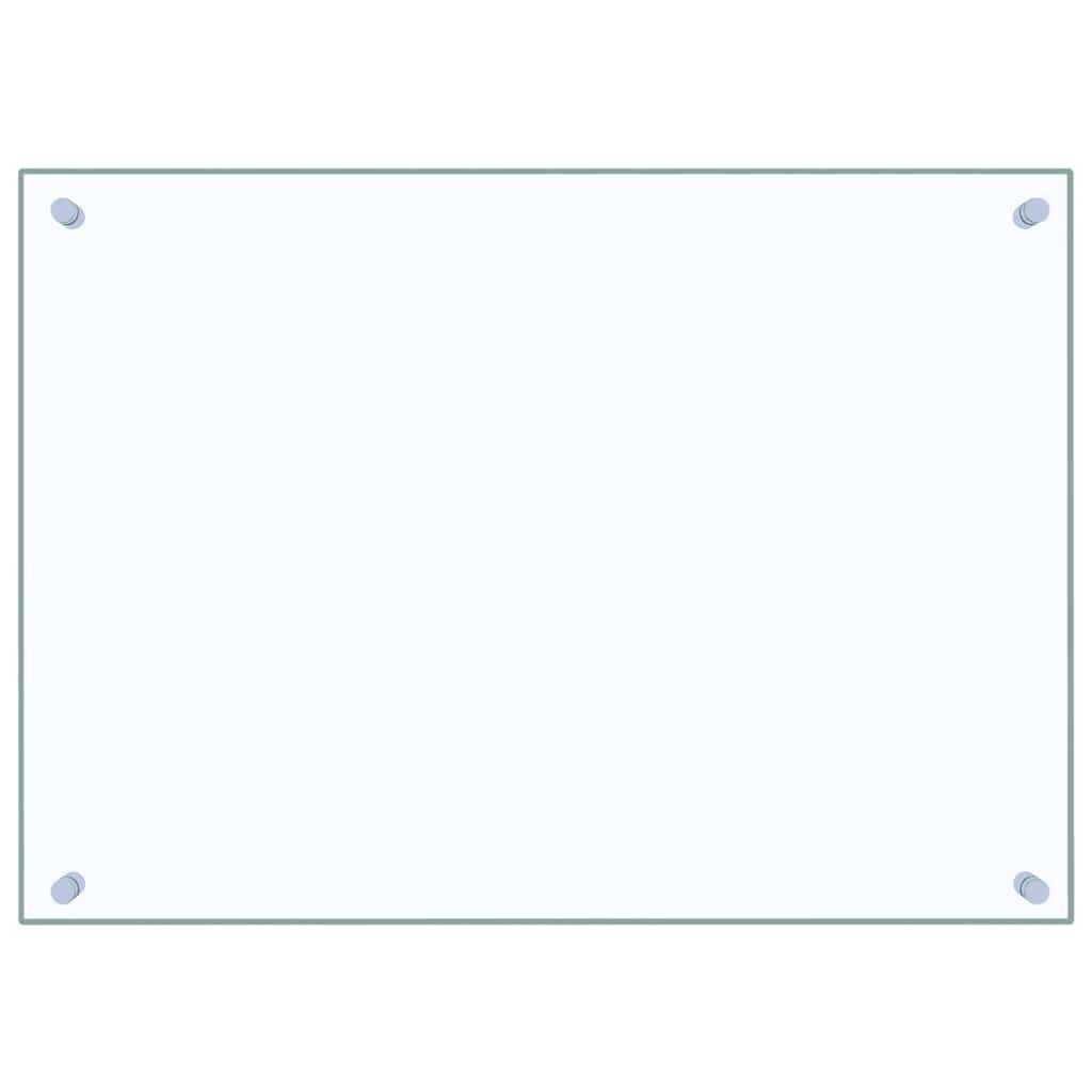 vidaXL Kitchen Backsplash Transparent 70 x 50 cm Tempered Glass