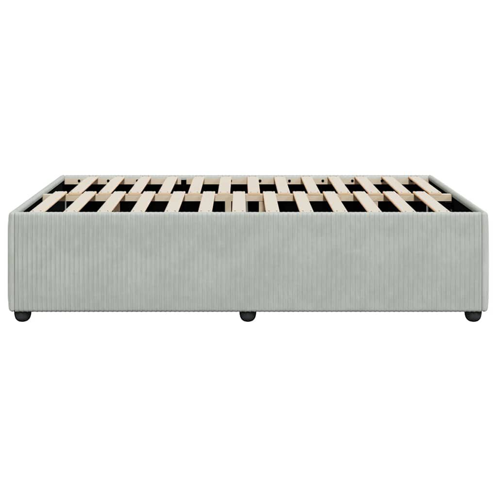 vidaXL Bed Frame without Mattress Light Grey Full Velvet
