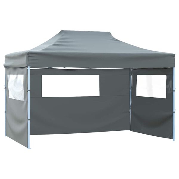 vidaXL Foldable Tent Pop-Up with 4 Side Walls 3x4.5 m Anthracite