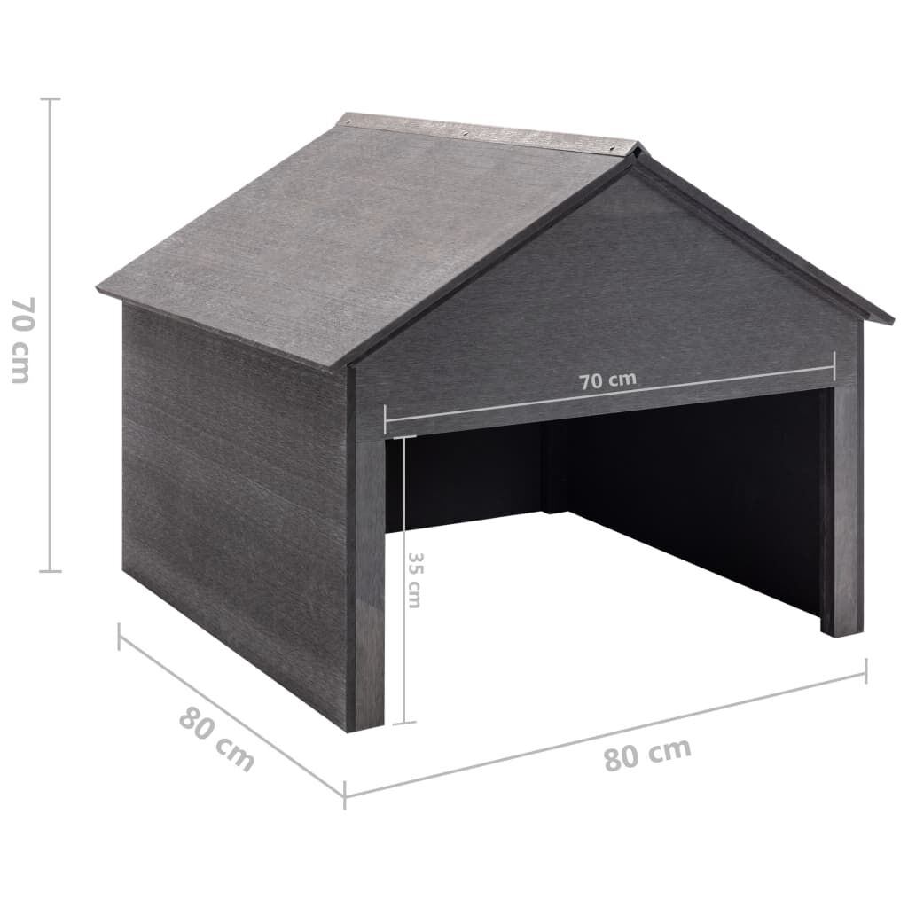 vidaXL Lawn Mower Garage Grey 80x80x70 cm WPC