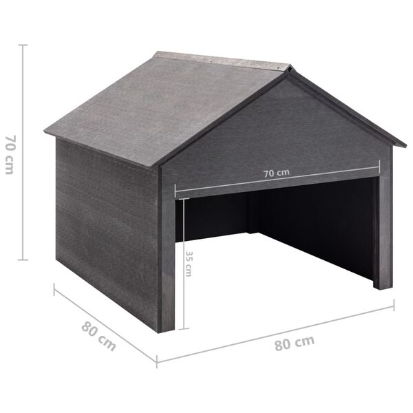 vidaXL Lawn Mower Garage Grey 80x80x70 cm WPC