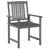 vidaXL Garden Chairs with Cushions 4 pcs Grey Solid Acacia Wood