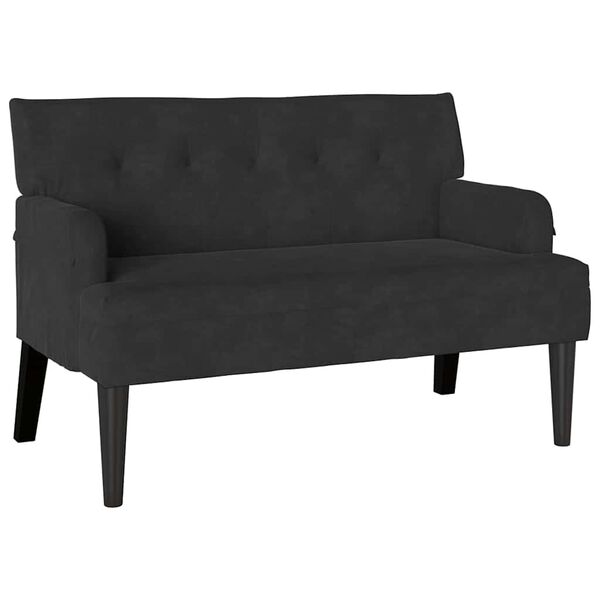 vidaXL Bench Black 112 x 65.5 x 75 cm Velvet