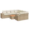vidaXL 9 Piece Garden Sofa Set with Cushions Beige Poly Rattan